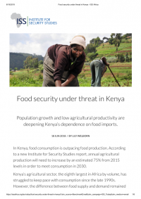 Food security under threat in Kenya
